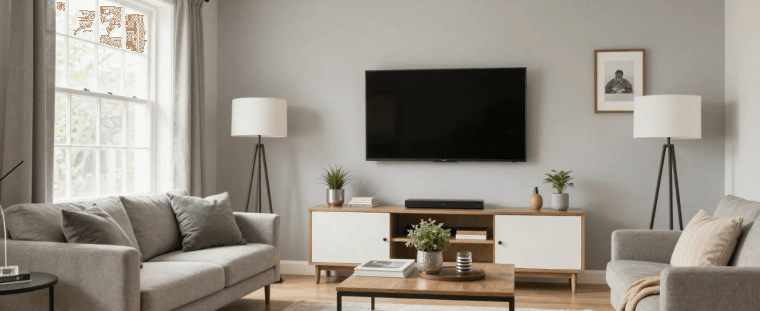 An image of small living room in white