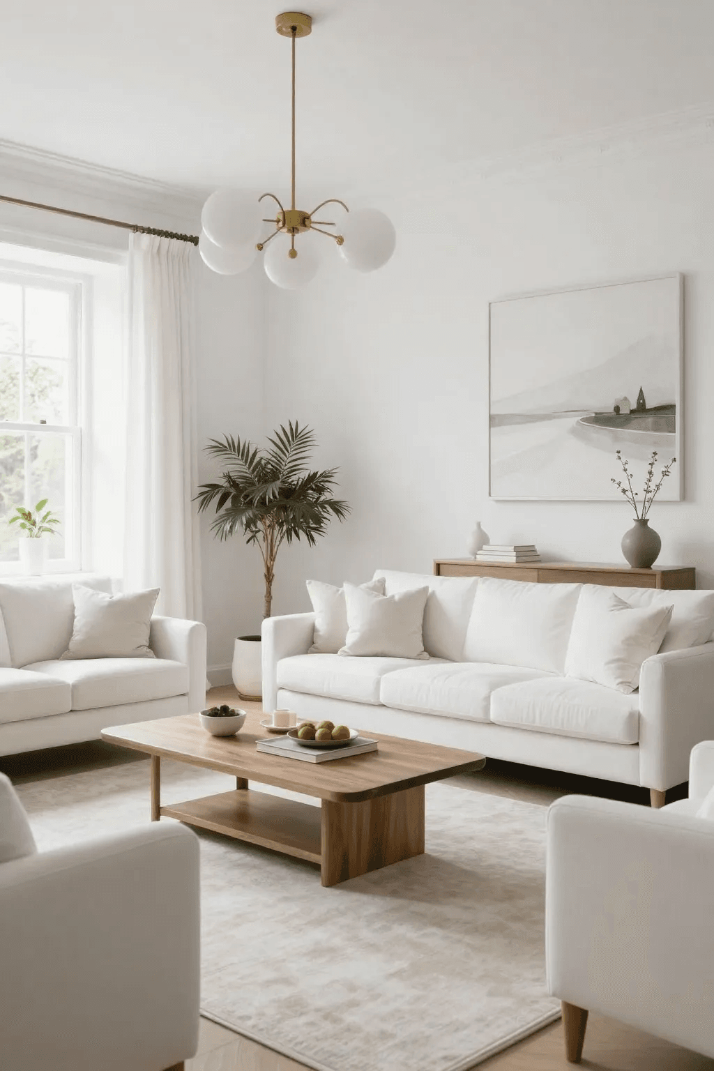 Designing an Elegant White Living Room