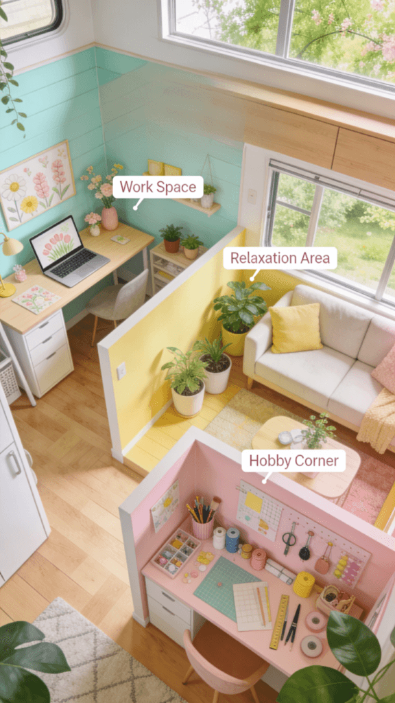 Floor plan spring layout A spring floor plan layout for tiny home