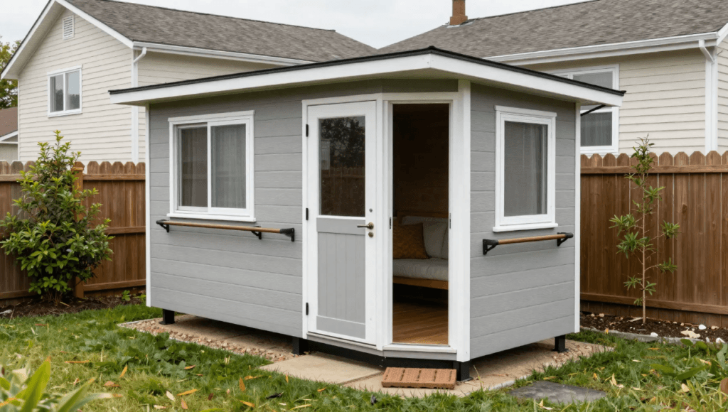 A cozy grey granny pod