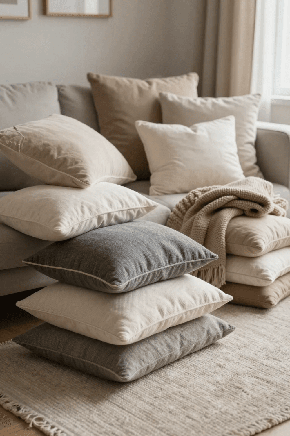 Pillows stacked on each other