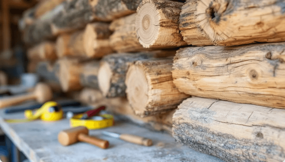 A close up view of log cabin construction showcases the natural wood grain and craftsmanship highlighting the beautiful cedar accents that create a warm and inviting atmosphere The intricate details of the logs reflect the charm and quality of this adorable cabin design