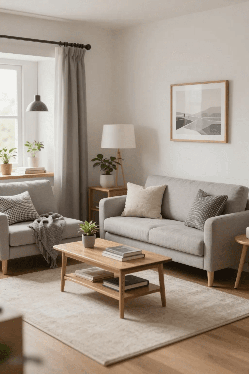 Muted tone living room decor