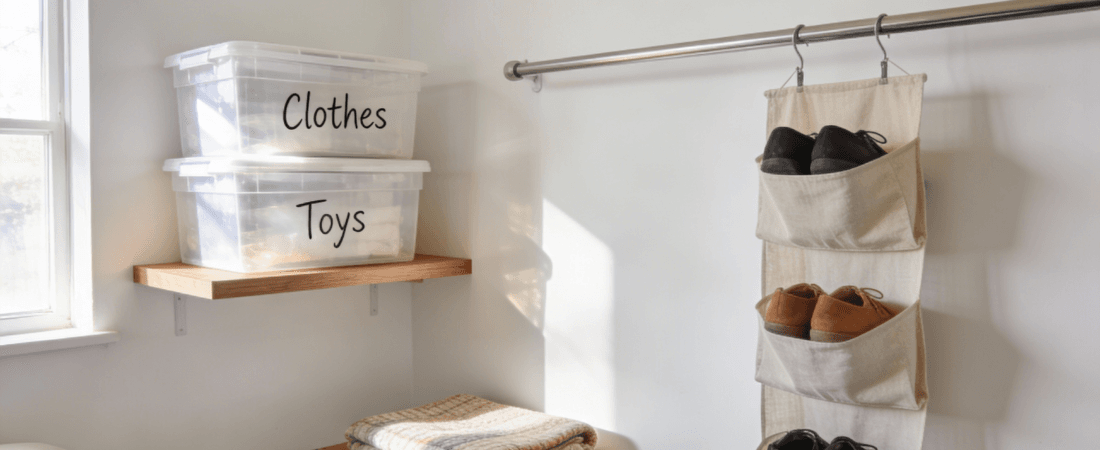 A small bedroom decluttered