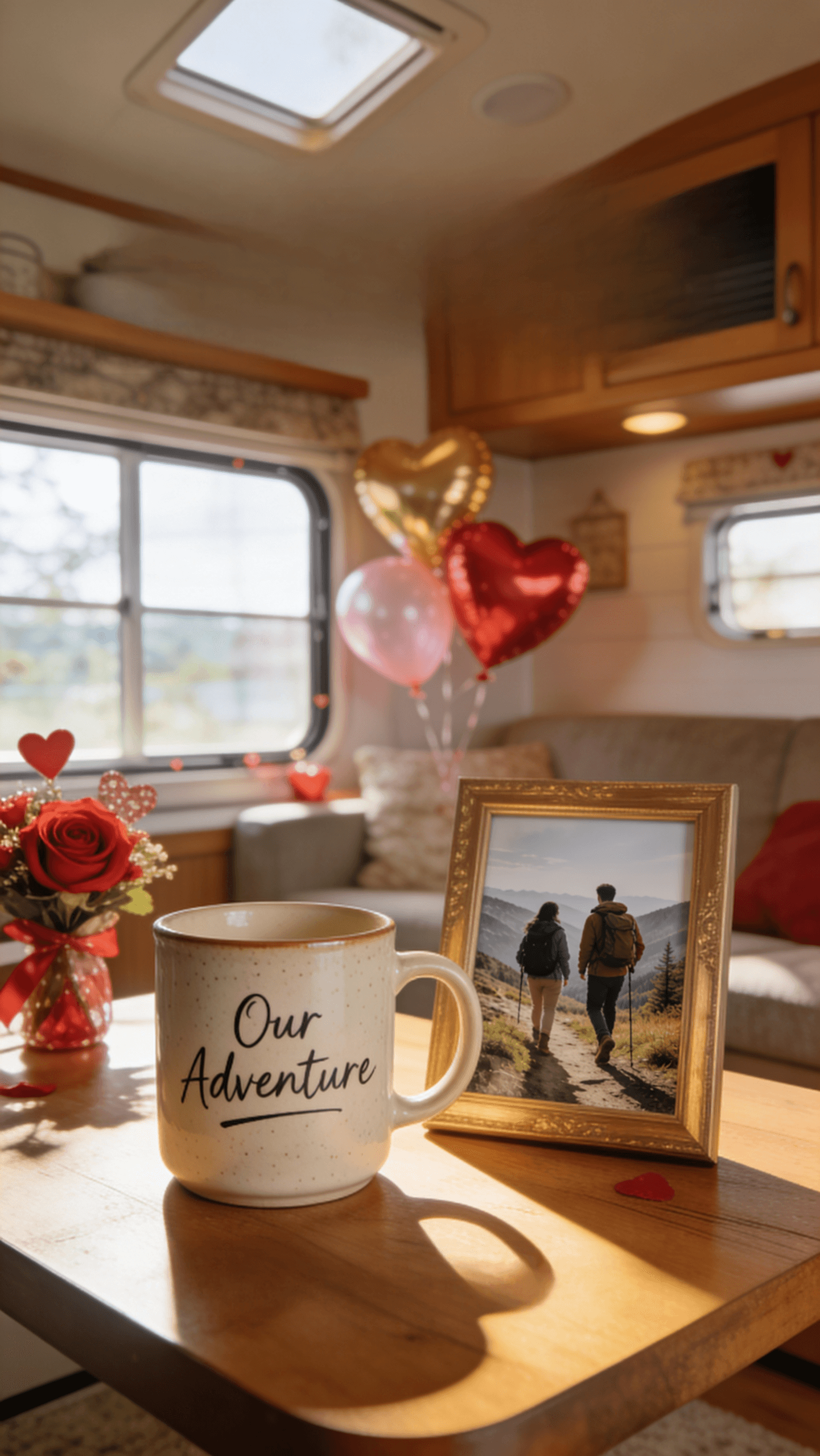 A Personalized mug in a tiny home