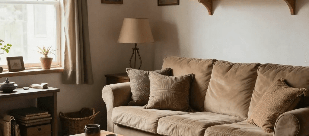 A Rustic small Living Room in detail