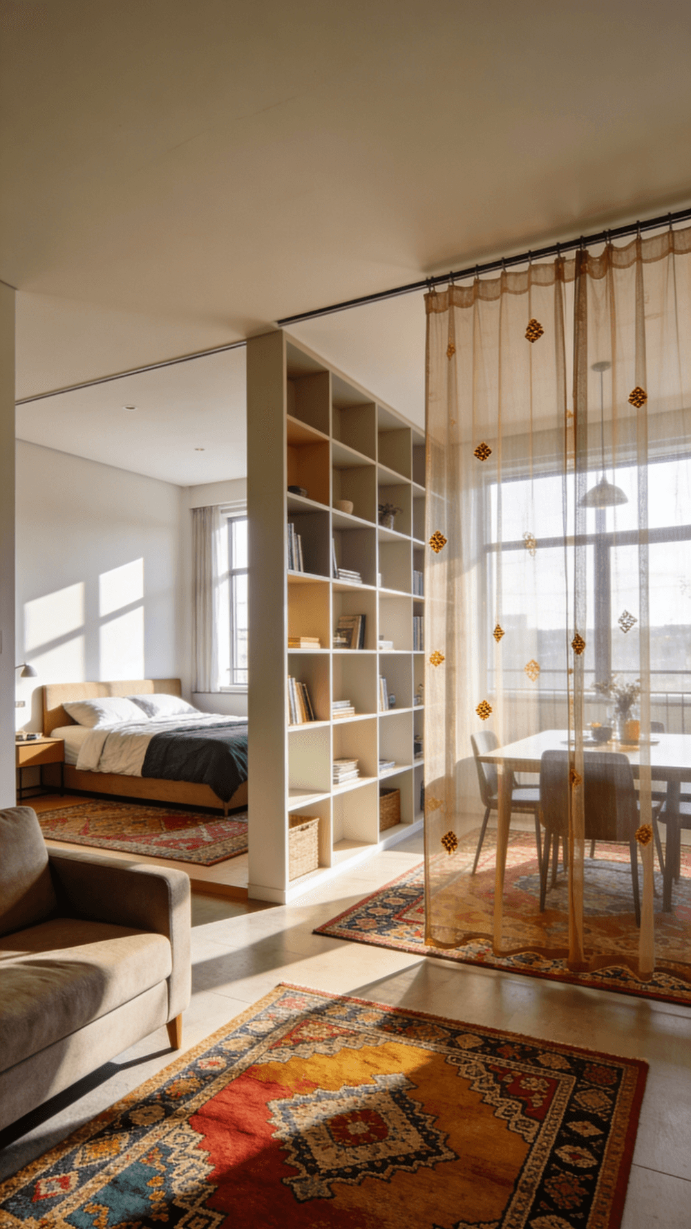 A room with Zones with Rugs