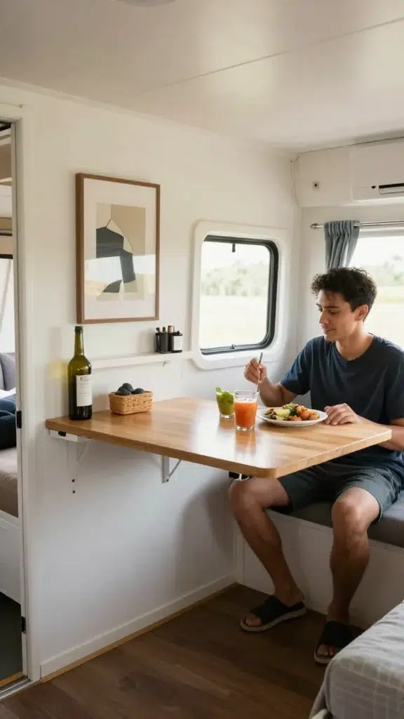 Fold Down Dining Table Solution