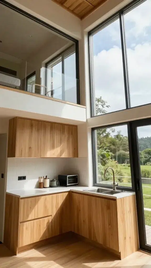 Bright Corner Kitchen Layout