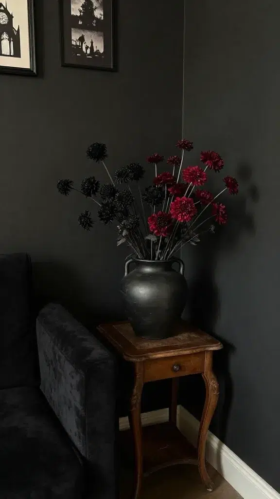 Dried Black and Red Flowers
