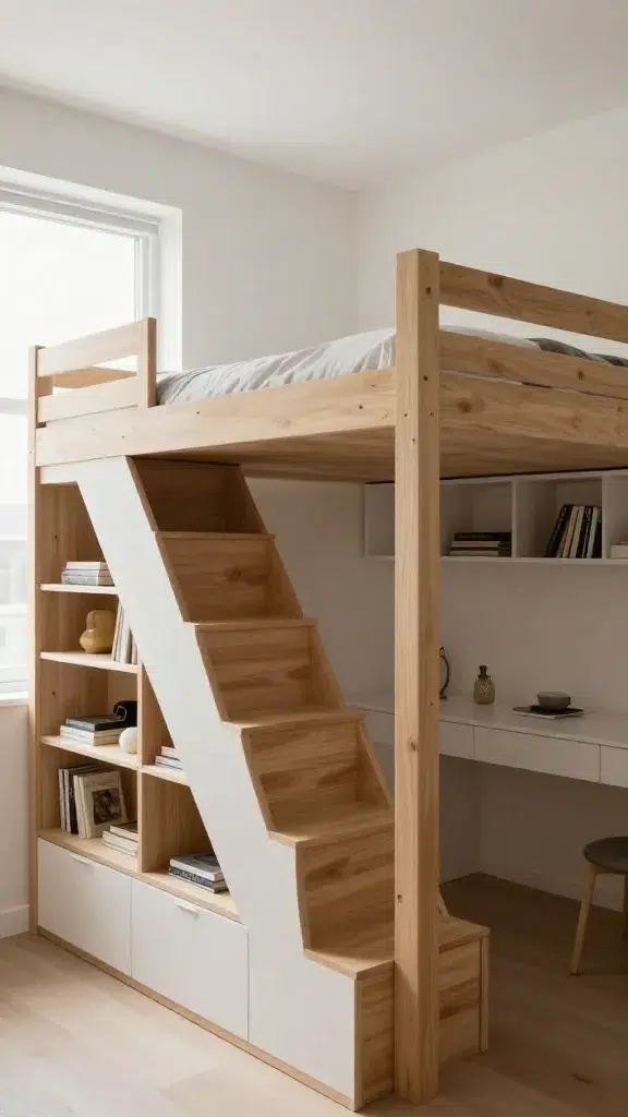 Image Shelving Unit as Stairs