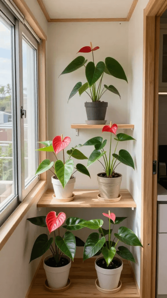 Image Dwarf Anthuriums for Bold Color