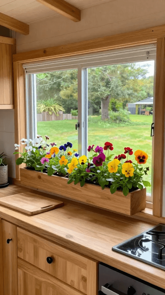 Image Edible Pansies for Kitchen Windows