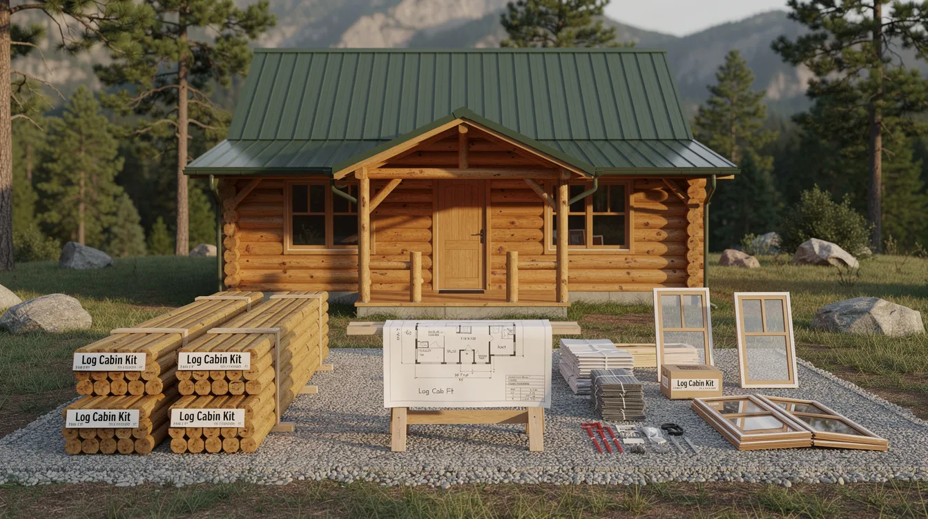 1e84724b96eb4432995bf70760287ab5 The image showcases a beautiful 1000 sq ft log cabin kit featuring a cozy retreat design with a distinctive wooden exterior and functional second story lofts Its layout includes three bedroom configurations and offers a variety of customization options to fit individual preferences and lifestyle needs