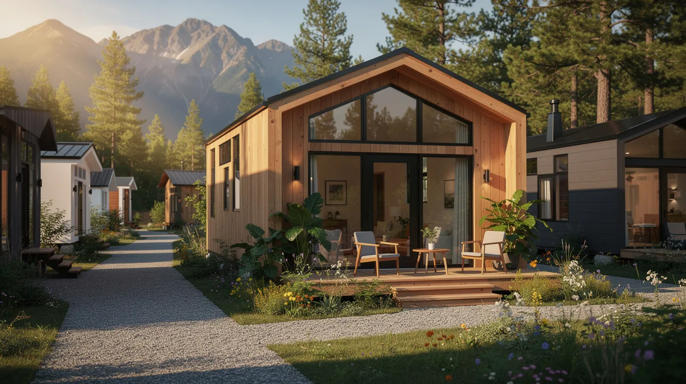 3bcb5944f7ab4f54b9f362c13eb23b1e The image showcases a beautifully designed tiny home featuring modern architecture and high quality materials set against a vibrant Texas landscape This HDR photo highlights the perfect lifestyle choice for residents interested in owning their dream tiny house in Beaumont TX where buyers can explore hassle free living options