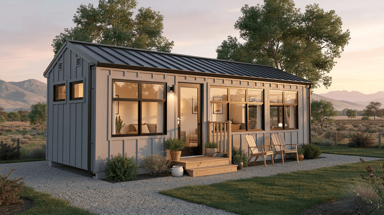 50c3b30e2fcd46d498ba3de18c0ade31 The image features a Tuff Shed Sundance Series home showcasing a well constructed wooden storage shed with a stylish design professionally installed for optimal functionality The shed is surrounded by greenery emphasizing its suitability for outdoor storage needs