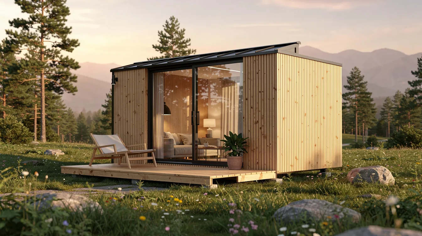 6f49e6cf25c54756b4ea98737983ff48 The image showcases a cozy Nativo Tiny House nestled in a quiet setting perfect for a family and their pets providing comfortable accommodations for guests Its charming design and practical options make it an ideal property for those who love minimalist living