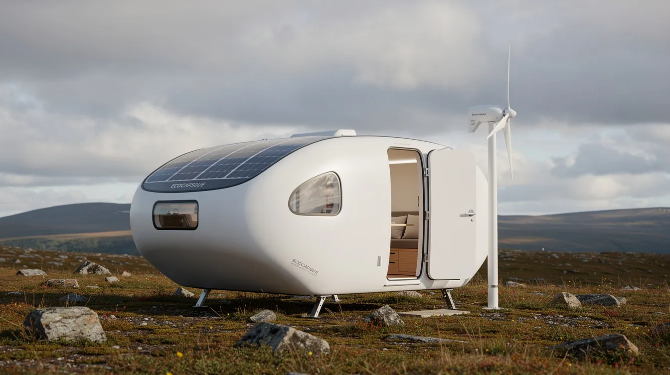 6fbfc19350b247e9bd3c15b0b6a74bd6 The Ecocapsule by Nice Architects is a compact off grid tiny house designed for energy independence featuring a boat like exterior and sustainable energy systems Its ultra portable structure allows adventurers to live in minimal space anywhere in nature although it offers very limited interior living areas