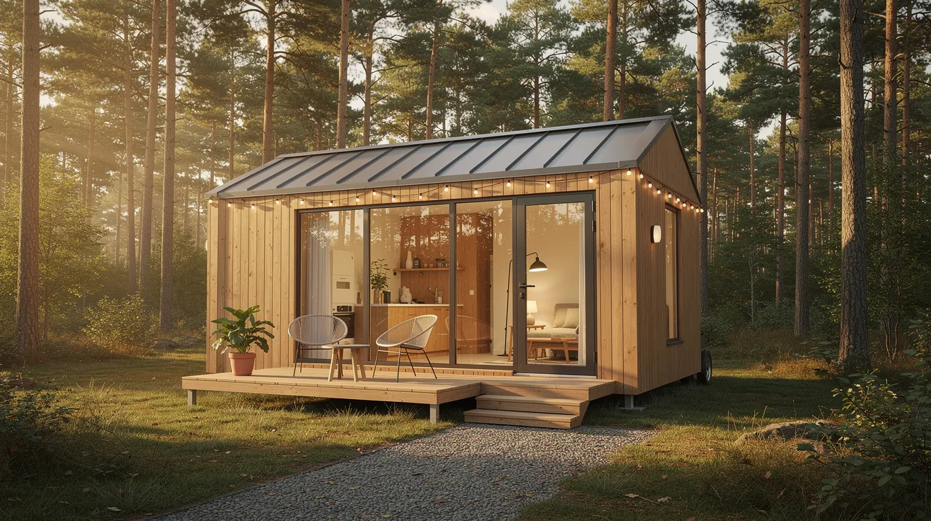 8410971f8f3c4438adbd06e82b5eacb8 The image showcases a beautifully designed mint tiny house from the Mint Tiny Homes company featuring a cozy bedroom loft a functional kitchen with modern cabinets and a dishwasher and a compact bathroom This orca edition park model located in British Columbia emphasizes efficient use of space while providing all the comforts of tiny living