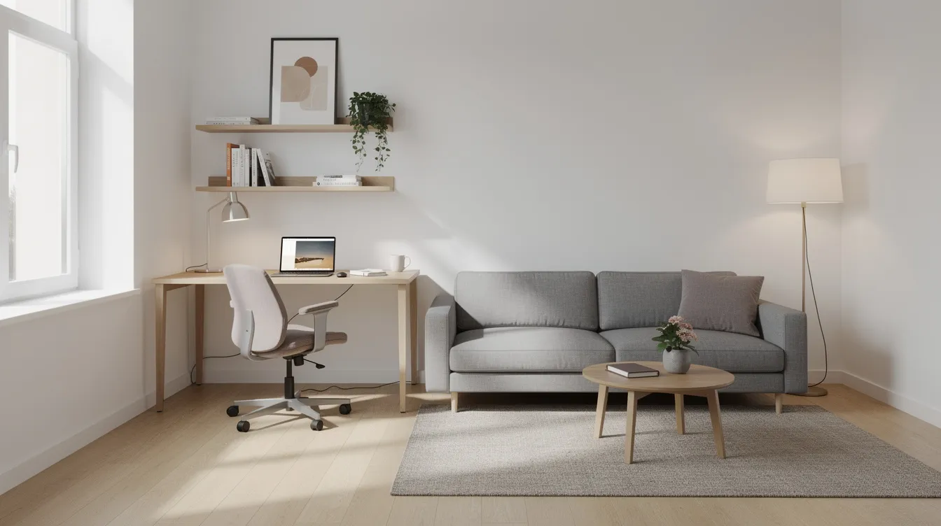 B8912850edca4cec9ed5d2200779e738 The image depicts an essential workspace and living area within a tiny house showcasing multifunctional furniture and ample counter space in the tiny house kitchen The cozy living area features well organized storage solutions and a sense of clutter free living ideal for maximizing comfort and functionality in small spaces