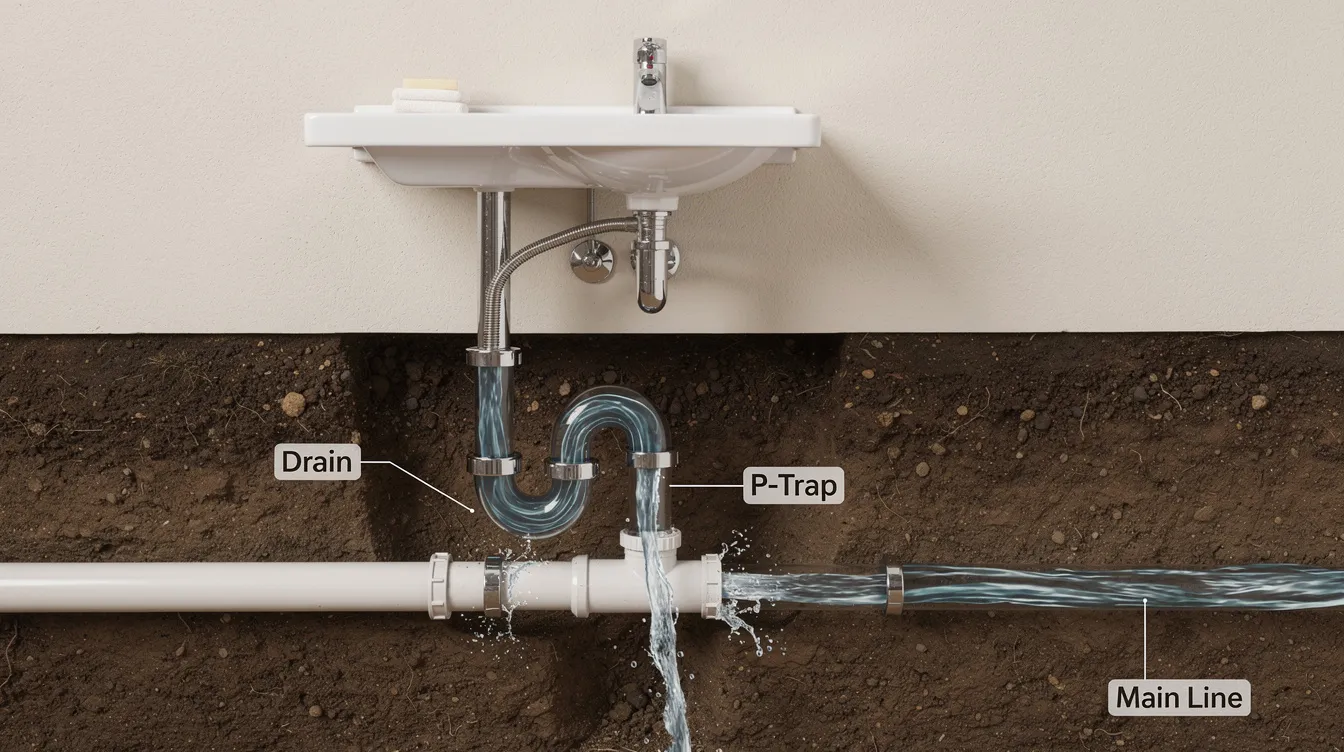 16a2e3ddedc1400dbaa285a3fec14079 The image shows water flowing from a kitchen sink drain into a pipe system beneath a tiny house illustrating a grey water system designed for efficient waste management This setup allows tiny house owners to repurpose non sewage waste water promoting sustainability and reducing their carbon footprint