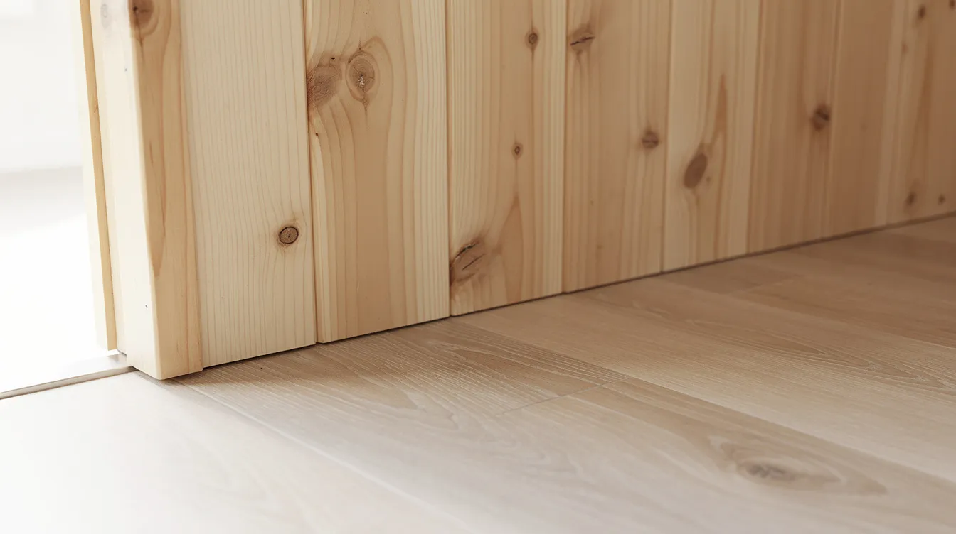 288008f60837423a957be2574bde162f A close up view of pine wood wall cladding highlights the natural textures in the cozy interior of a tiny house complemented by light oak flooring that enhances the inviting atmosphere The combination of these natural materials reflects the simplicity and functionality of Scandinavian design creating a warm and stylish living space