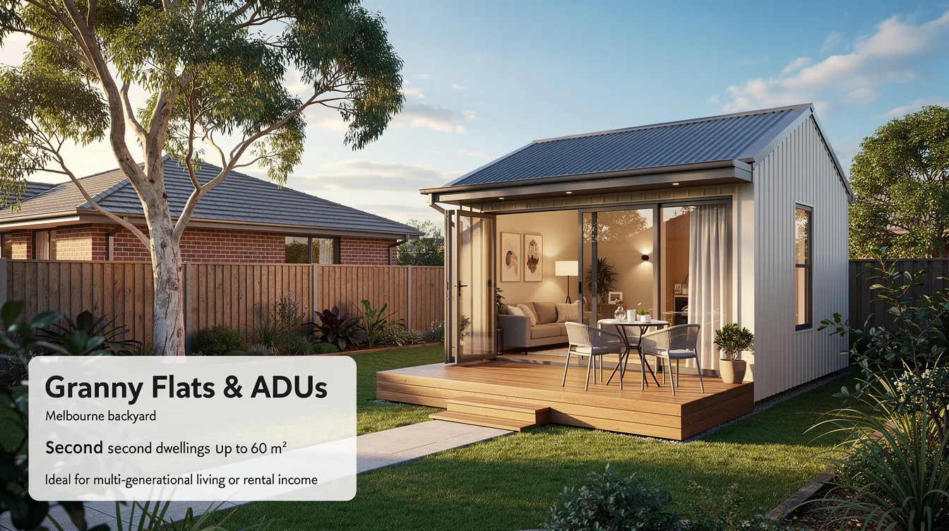 003998f255384e65863e542230be78c7 The image features a cozy tiny house nestled in a Melbourne backyard showcasing its modern design and efficient use of space This accessory dwelling unit is ideal for multi generational families or as a private retreat emphasizing the practical benefits of adding a tiny home to existing properties