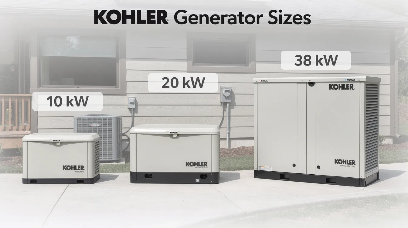 1600e162c1fb436a91a0793278fc9d7a This image depicts a Kohler generator showcasing its size and capacity suitable for powering high demand appliances in larger homes It includes features for installation and service emphasizing its compatibility with systems like central air conditioning and sump pumps that require reliable power