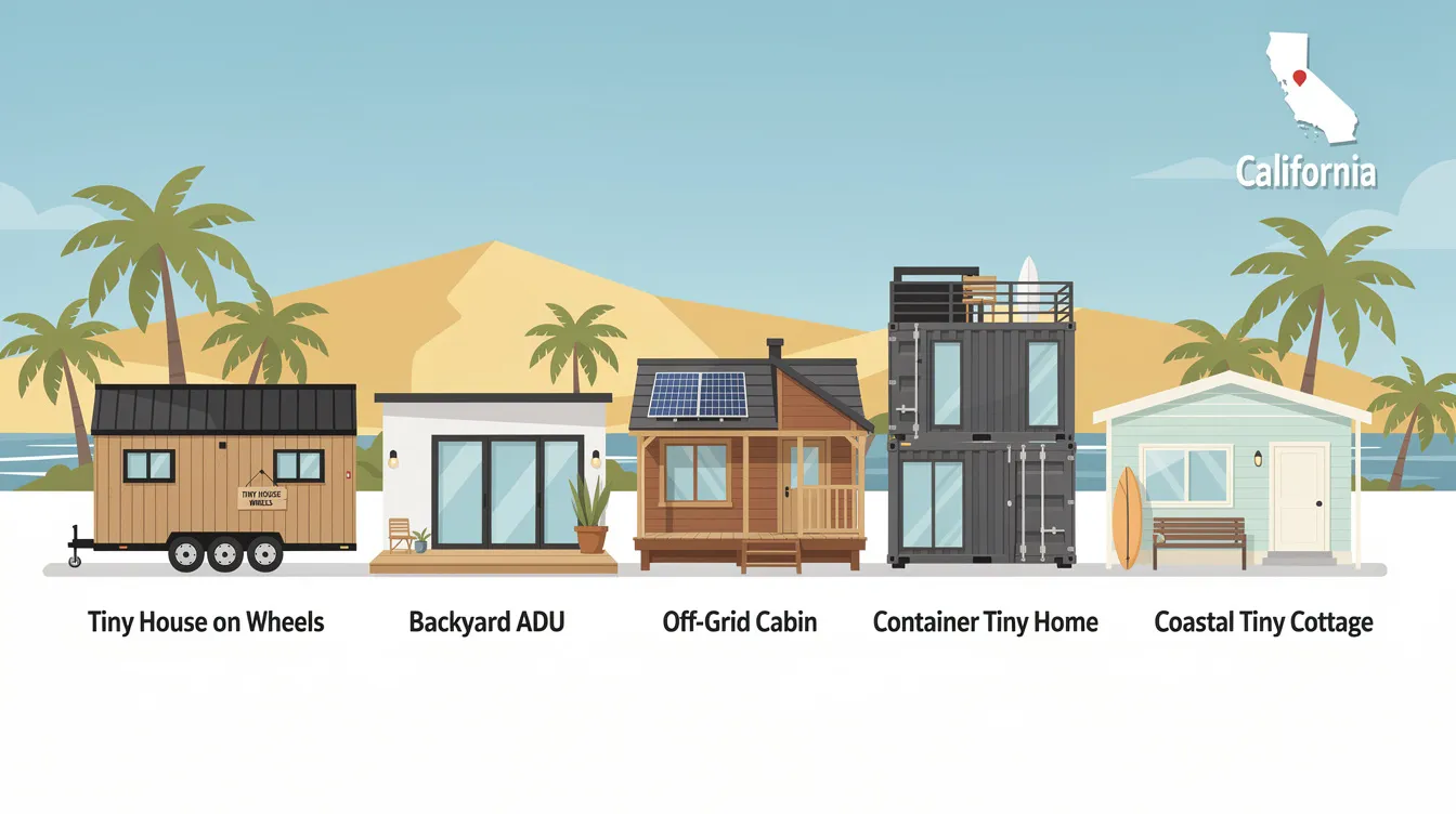 9e90eff198fc4ea0a2044655fed4f02f The image showcases various types of tiny houses in California including movable tiny homes park model homes and permanent tiny homes designed to comply with California building codes It highlights the diversity of tiny living options available catering to tiny homeowners and those interested in accessory dwelling units within different local municipalities
