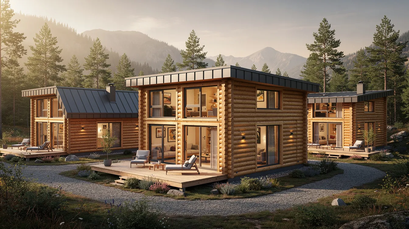 Adfc1fb63850475eb91f2bd4df5873e7 The image showcases a beautiful modular log home reflecting a perfect blend of traditional construction and modern design ideal for a weekend retreat or a hunting cabin in West Virginia This dream log cabin features spacious floor plans high quality materials and customizable options that cater to the lifestyle and needs of its future owners