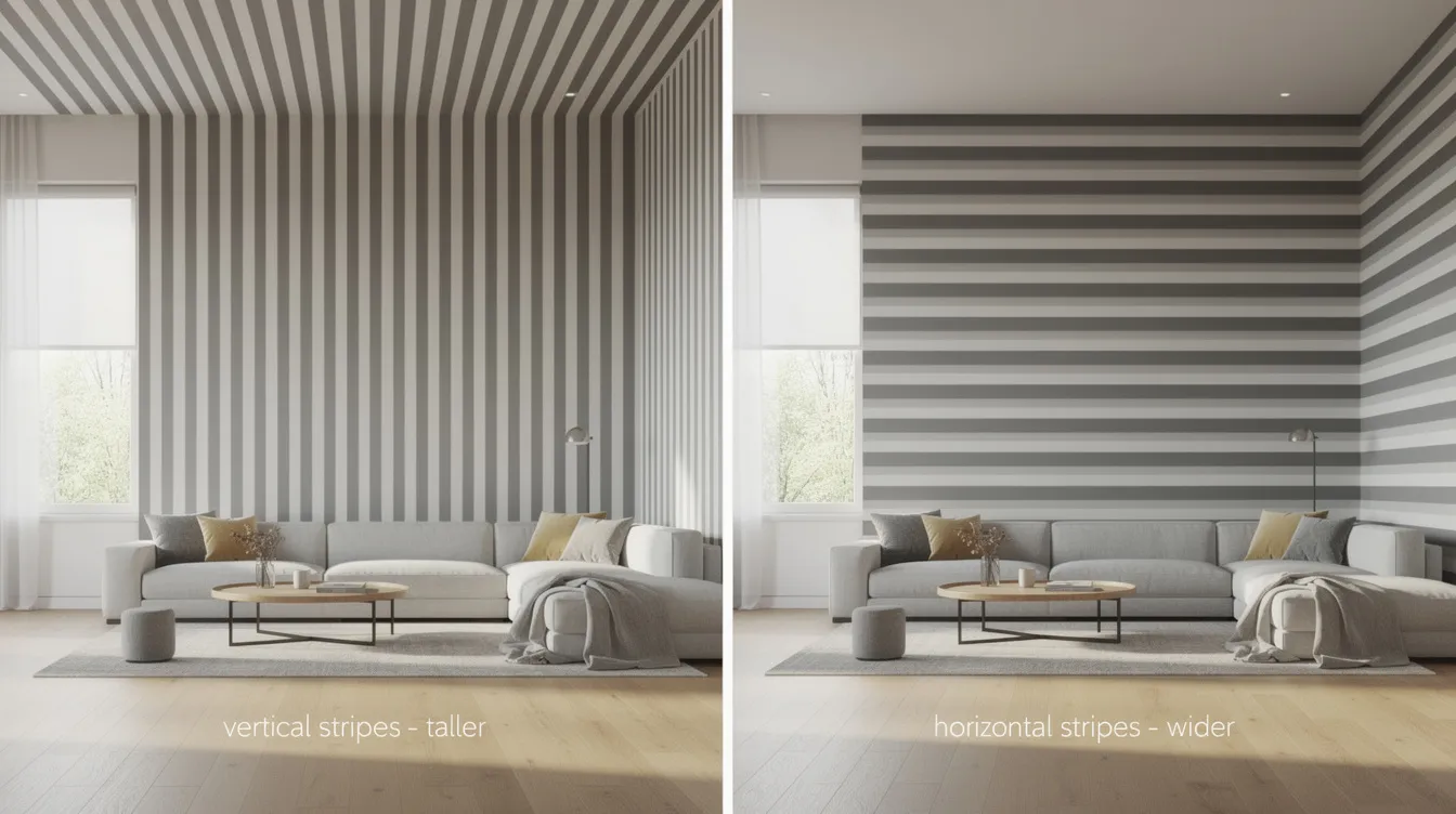 4f896d73a33f4d419590f7750905296f The image showcases a small room featuring vertical stripes painted in light colors creating an illusion of height and depth perfect for tiny homes The use of soft blues and bold accents adds personality and style while the natural light enhances the overall brightness of the space