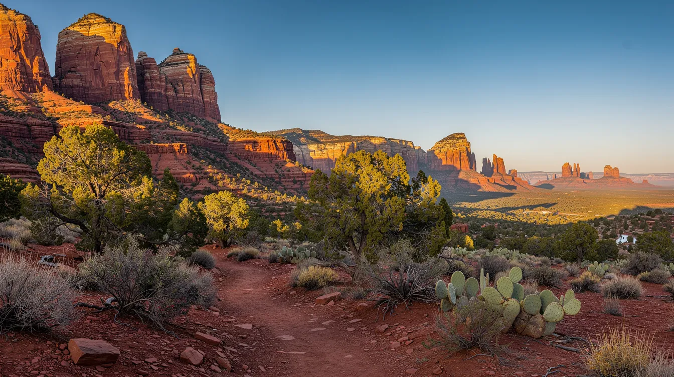 7036797b6f414dc8965ad47bb2be19cb The image showcases the stunning red rock formations of Sedona Arizona surrounded by vibrant fall foliage creating a picturesque setting that highlights the natural beauty of the region Visitors can enjoy pleasant weather and breathtaking views making it a perfect fall getaway for outdoor activities and scenic drives