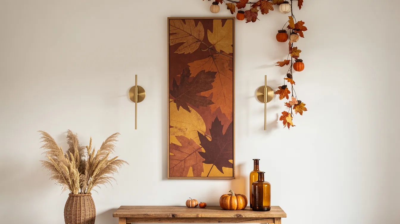 8007730090ca4010bb2d1539ccd01d9f The image showcases a cozy tiny house interior decorated for autumn featuring a dining table adorned with seasonal items and warm colors Vertical space is utilized effectively with charming decorations on the walls creating an inviting atmosphere filled with natural light
