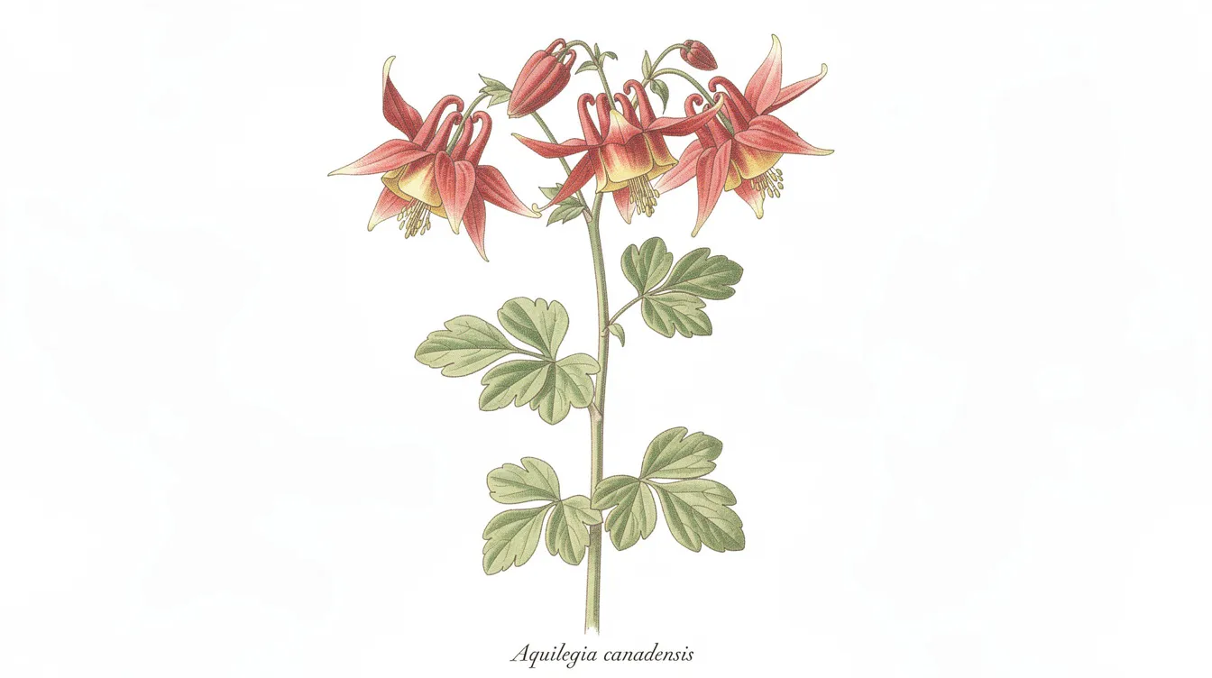 A86bc951d2a341d393de2d138d6455b1 The image features vibrant blooms of Columbine Aquilegia canadensis known for their trumpet shaped flowers that attract hummingbirds and other pollinators These colorful nectar rich plants are perfect for a hummingbird garden thriving in full sun and adding charm to any outdoor space