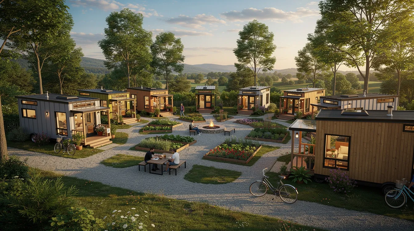 F8362d2d66764c71851b2a1fa9dc8691 The image depicts a tiny house village designed as a permanent housing solution for low income residents in Tacoma Washington The community features small homes a community kitchen and laundry facilities providing essential support services for individuals and families experiencing homelessness