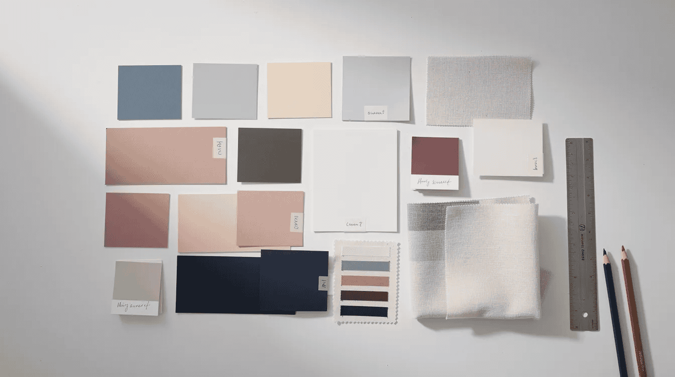 Tiny house interior material samples Interior material samples for tiny house design and decor
