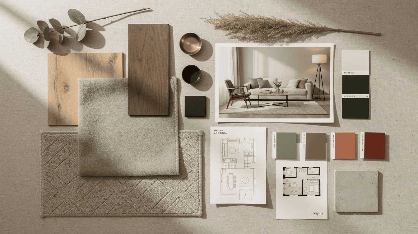 Interior design inspiration for tiny house Tiny house interior design with color palette and materials