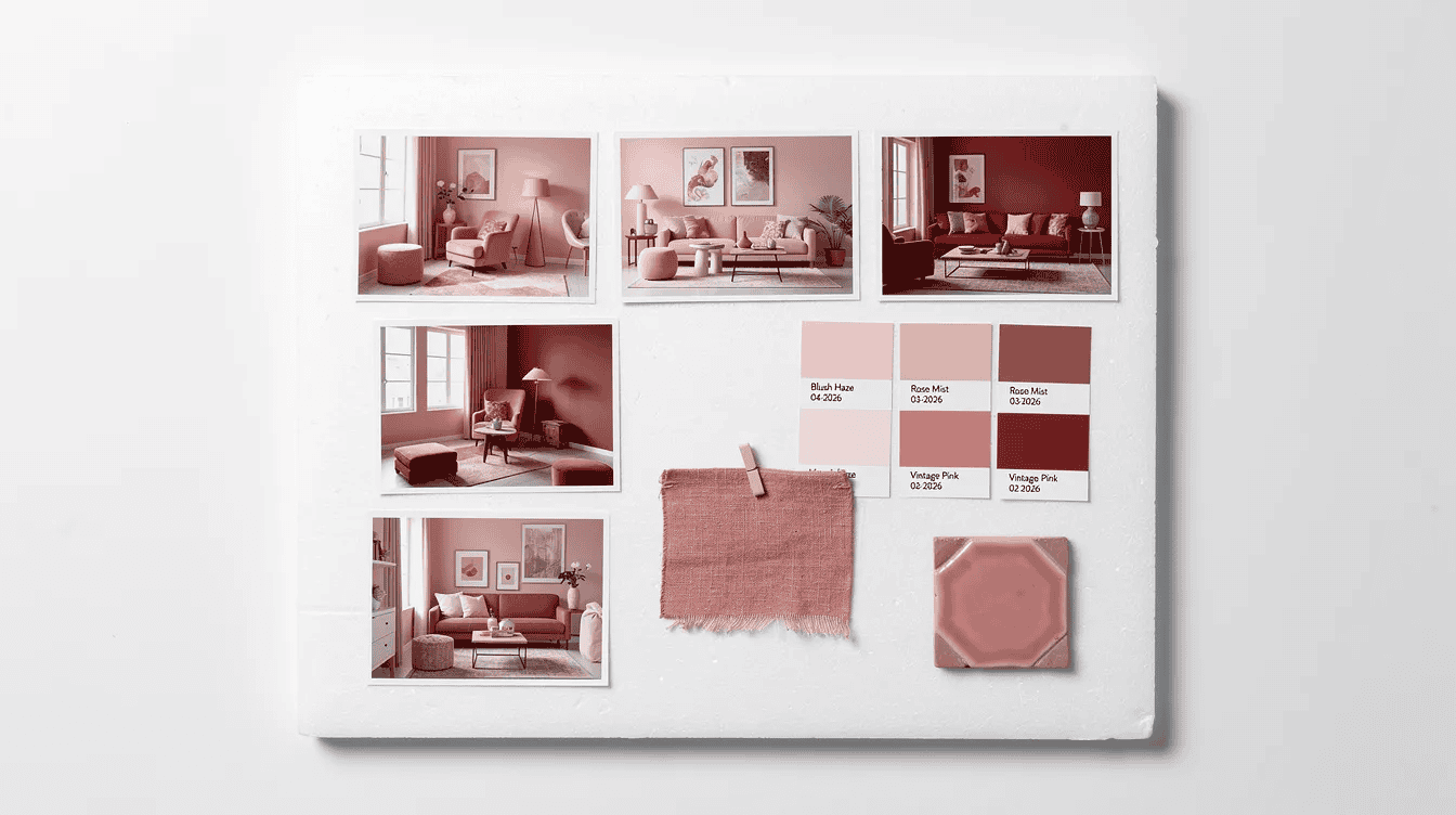 Interior design color palette for tiny house Pink and red interior design color palette for tiny house decor