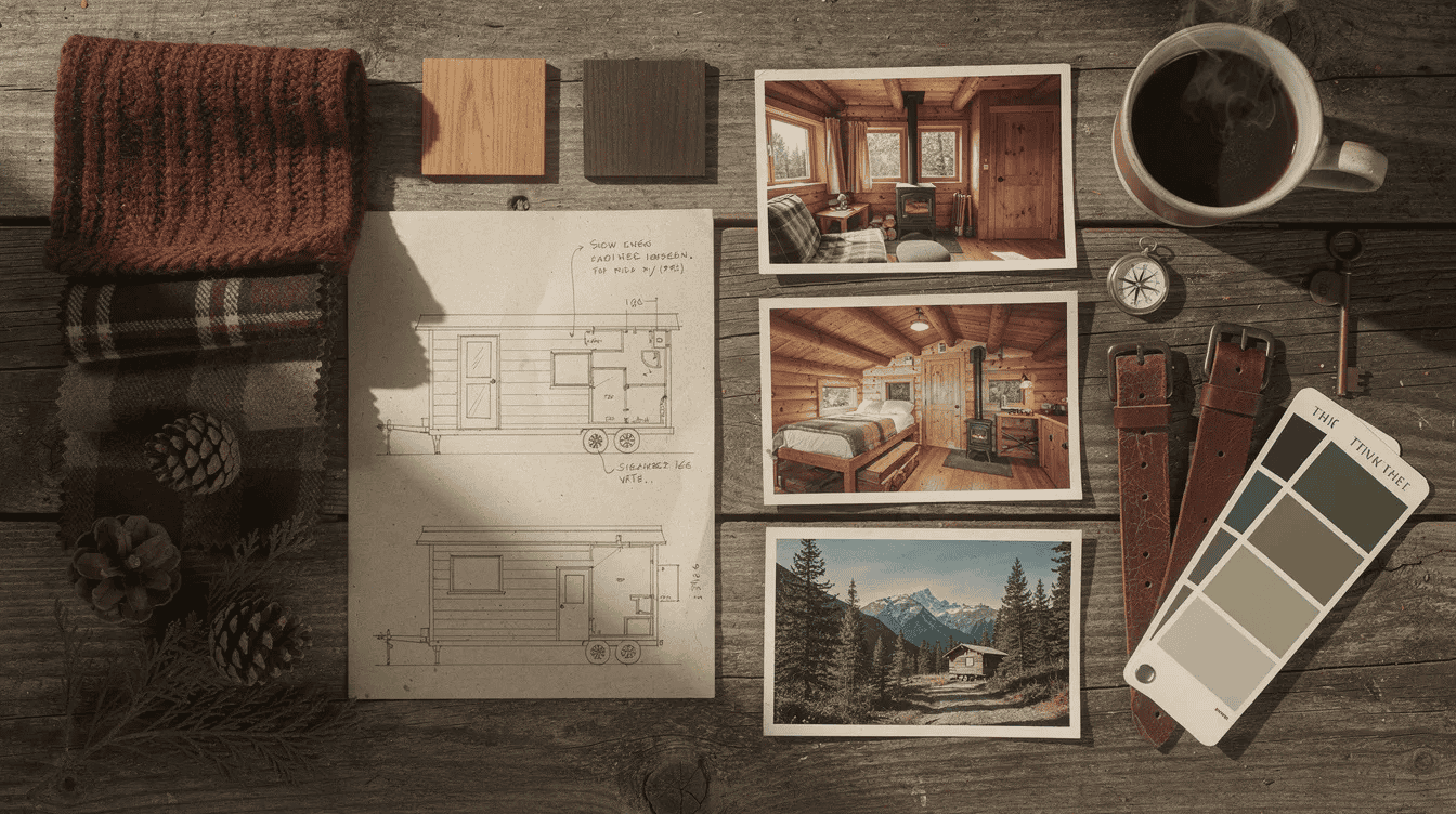 Explore tiny house interior design Cozy tiny house interior with wood accents furniture and mountain views