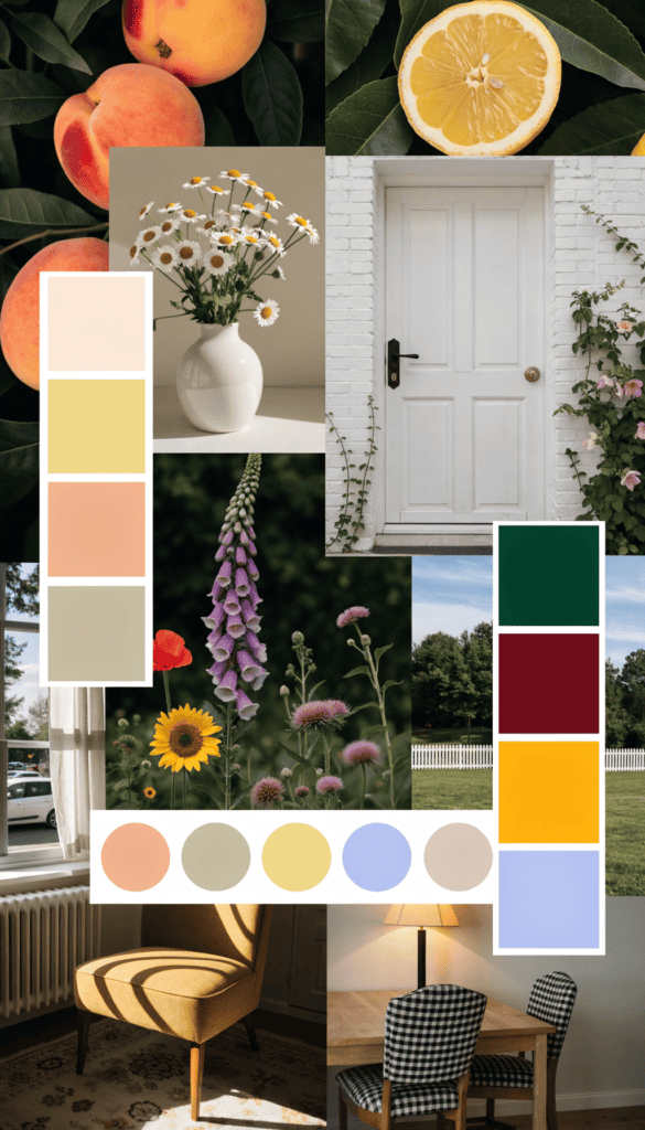 Bright color palette and swatches Color palette and decor ideas for tiny homes and outdoor spaces