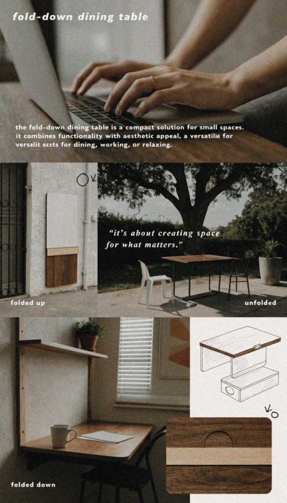 Folddown dining table and desk Fold down dining table for small spaces versatile and space saving design