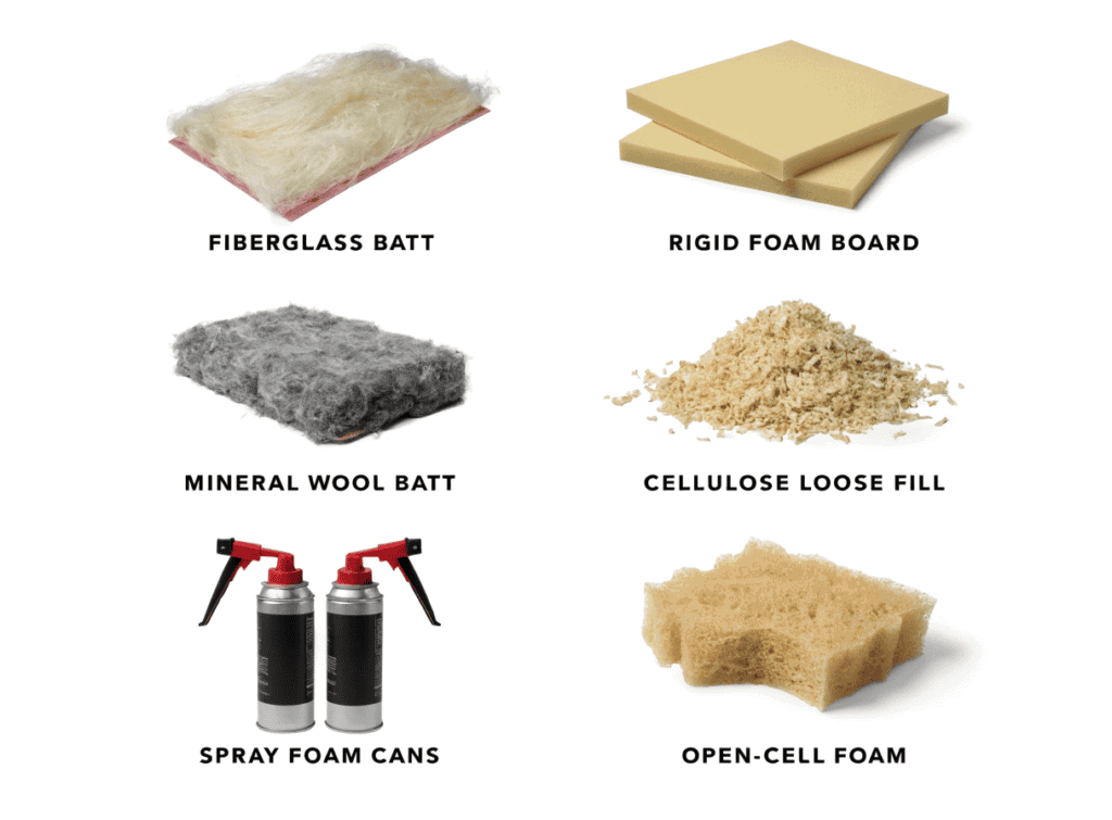Tiny house insulation materials Insulation materials for tiny house including fiberglass batt and foam board