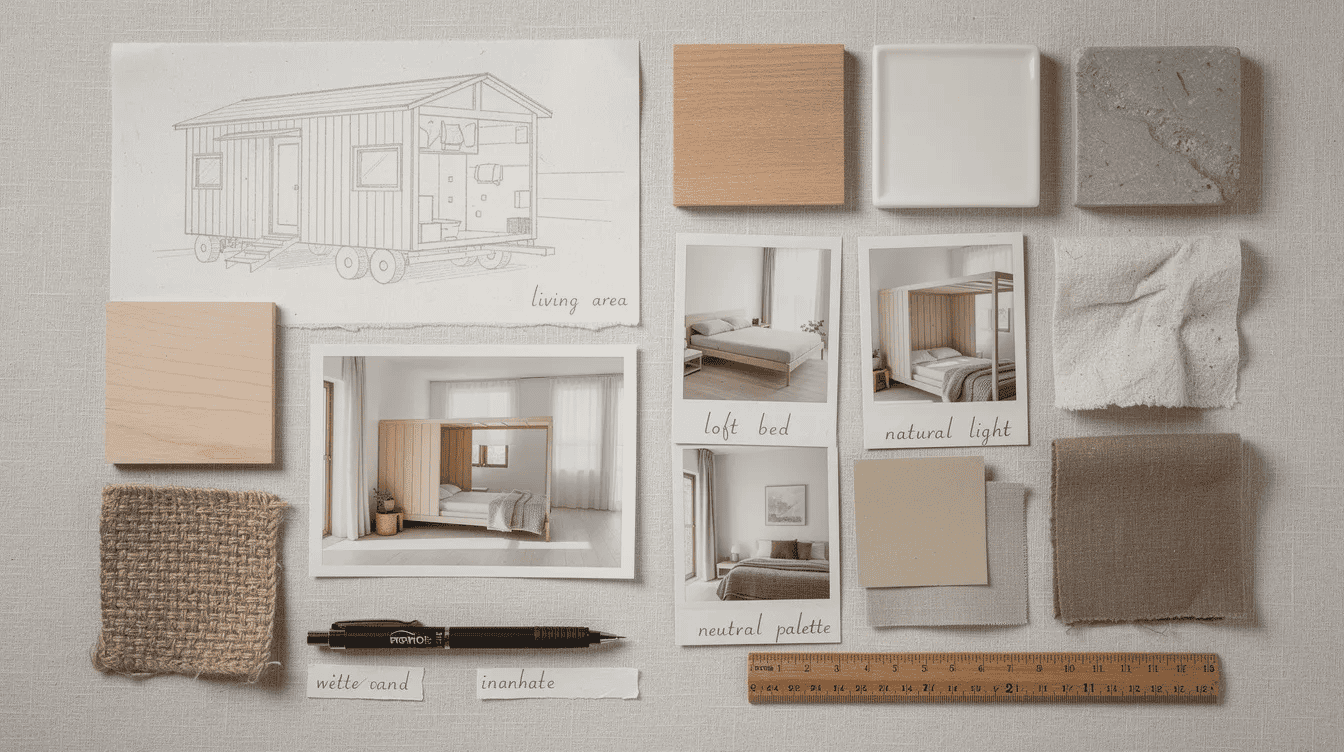 Tiny house interior design inspiration Tiny house interior with natural light neutral palette and cozy decor